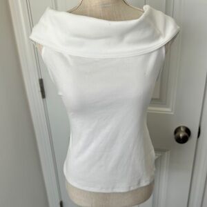 Banana Republic White Cowl Neck Top